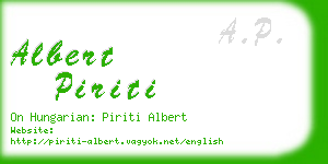 albert piriti business card